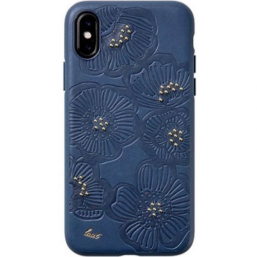 LAUT - iPhone X Hoesje - Back Case Flora Donker Blauw